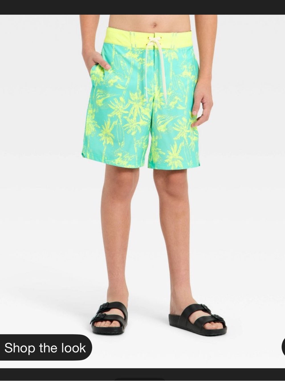Brand New Boys Art Class palm tree Swim Shorts Trunks Sz 10 / 12 Large